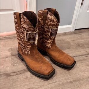 Ariat Brown and Camouflage Western Boots